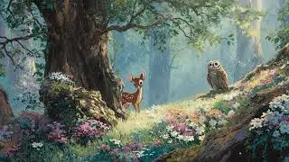 Into the Fairytale Woods🦉Healing Forest Ambience with Owl & Bambi🌿Nature Sounds for Focus Study