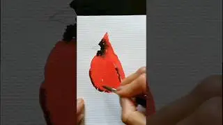 Painting a Cardinal in Watercolour @BirjeesHussainArt  #watercolourbirds #shorts #cardinals