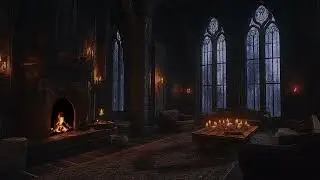 The Vaulted Stone Hall &ndash; Echoing Rain & Crackling Fire for Sleep