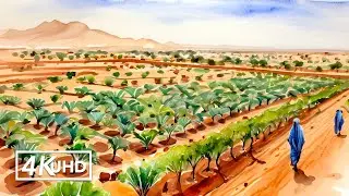 4K Majestic Sahara: Stunning Watercolor Art of Desert Landscapes