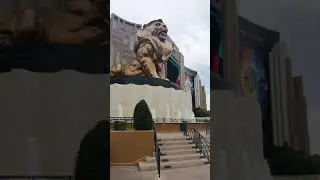 Golden Lion statue MGM Hotel Casino Las Vegas Strip 2019