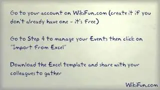 Excel 2 Web 4 Events : Post Multiple Events Online Instantly on WikiFun.com