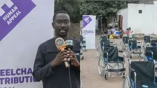 Papa Ousmane Diouf charg&eacute; de la protection sociale ONG Human Appeal, distribution chaise roulante 