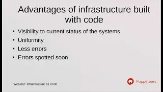 Puppeteers webinar: Infrastructure as Code