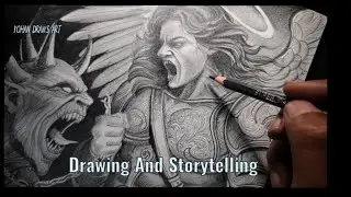 🎨 Epic Drawing of Archangel Michael vs Demon | Angel vs Devil Artwork  -Yohan Draws Art