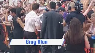 Fan SHOUTS That's Americas Ass to Chris Evans at Gray Man Premiere in London