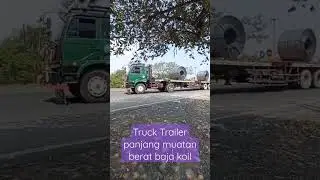 Truck Trailer Panjang Muatan Berat baja koil