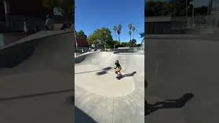 7 year old skater girl doing spine tricks at the cove skatepark in Santa Monica