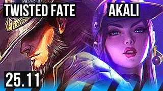 TWISTED FATE vs AKALI (MID) | Dominating | KR Grandmaster | 25.11