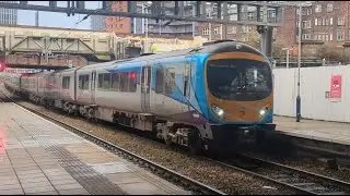 Double TPE Class 185 - 185143 & 185128 arriving at Manchester Victoria (22/11/25)