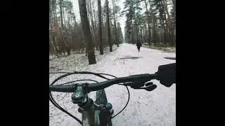 Зимой на велике #mtb #питер #парк #снег #snow #bike #russia #gopro #pov