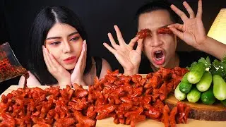 ไส้กรอกแดง น้ำจิ้มพริกเผา เผ็ดมากกASMR : ชิบะคุก Shiba Cook