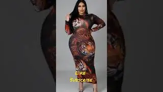 Beautiful plus size women in city wild tiger print dress.she's looking very beautiful.new collection
