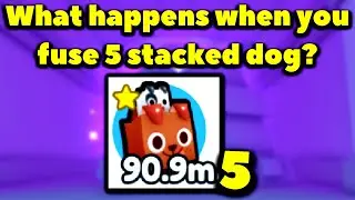 What happens when you fuse 5 stacked dog? (Roblox Pet Simulator X - TRADE PLAZA)