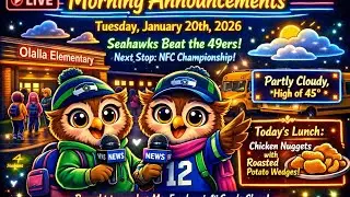 January 20th, 2026 - Olalla Elementary's Tuesday Morning Announcements