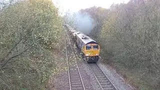 66761 smoking heavy as it comes round ryecroft junction  west midlands