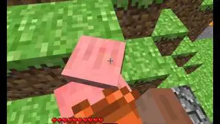 MineCraft Riding a Pig! saddle up and throw down!