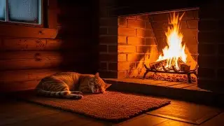 Crackling Fireplace in a Cozy Cabin | Warm Fire Sounds for Sleep & Deep Relaxation (No Music)