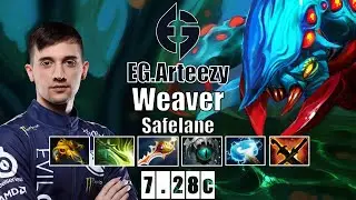 Weaver Safelane | EG.Arteezy | RTZ SUPER HARD GAME COMEBACK | 7.28c Gameplay Highlights