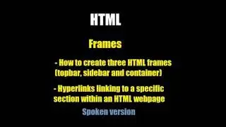 Frames & framesets: how to create three HTML frames & hyperlinks linking to a specific section