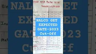 NALCO GET Expected GATE 2023 Cut-Off  #gate2024 #nalcorecruitment2024