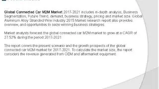 Global Connected Car M2M Market