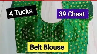 39 Size 4 Tucks Belt Blouse Cutting Easy Method#belt blouse#4 Tucks #बेल्ट ब्लाउज की कटिंग हिंदी में
