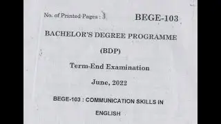 IGNOU BEGE-103 Most Important Questions| EEG-03| Communication Skills in Englis