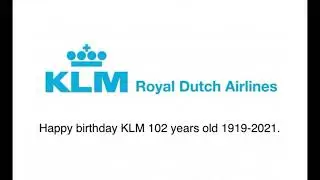 Happy birthday KLM 102 years old (1919-present).#KLM