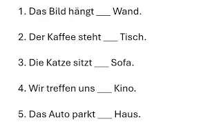 Deutsch lernen, Pr&auml;positionen, Adjektive, Akkusativ, in, an, auf, #dativ #deutsch #deutschlernen