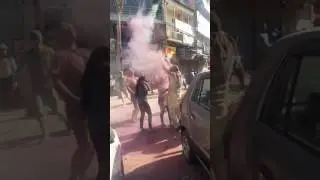 Foreigner / play holi in delhi / paharganj