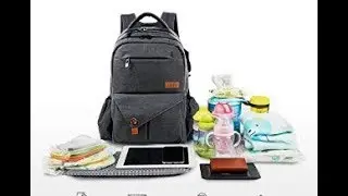 HapTim Baby Diaper Bag with Insulated Bottle Pockets and Changing Pad