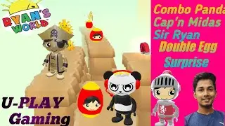 [ TAG WITH RYAN ] Double Egg Surprise !!! Combo Panda vs Cap'n Midas vs Sir Ryan !!!