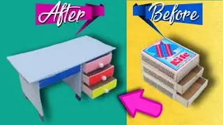 Match Box Desk With Drawer | Hand Made Matchbox Craft ideas | The Craft Home,