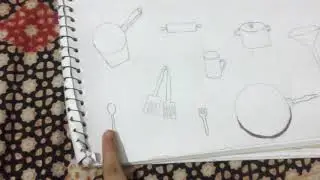 Kitchen tools drawing easy step by step kitchen set #drawwithme #draw with me
