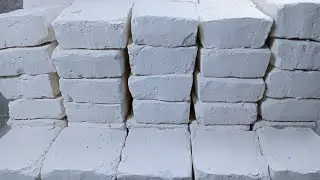 Fluffy & crispy gymchalk white crushing blocks | oddly satisfying | ASMR 