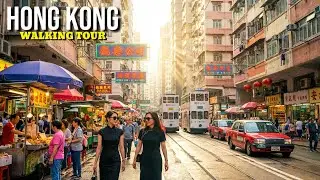 Пешеходная экскурсия по Гонконгу 🇭🇰 Прогулка по Городу и Уличная Жизнь