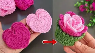 Easy Crochet Heart Coaster ❤️ Perfect for Coffee Cups | 3 in 1 Idea