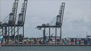 Demolition of the Morris Ship to shore crane on Felixstowe Trinity 2.     9th October 2019