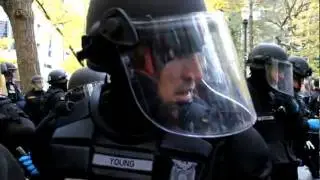 Occupy Portland pushed from park by riot police 11-13-2011
