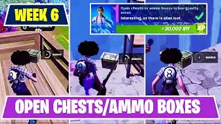 Open chests or ammo boxes in low-gravity areas Fortnite Week 6 Epic Quests Challenges