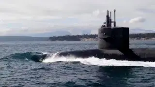 US Military's Ballistic Missile Submarine USS Pennsylvania Sails Through Puget Sound