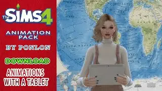 The Sims 4 Animation pack | The girl with the tablet | № 3  | Download [PonLon]