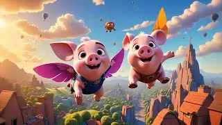 Three Flying Pigs Zoom Through Clouds + More Nursery Rhymes & Kids Songs