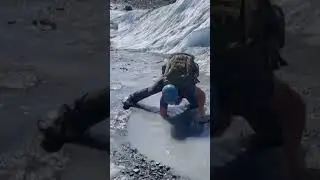 Hiking Trail.  how to check depth of water before step in. #hiking #water