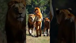 insaan lion ke bodysuit me #kids #animals