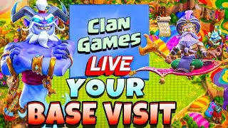 LIVE BASE VISITING | START CLAN GAME ATTACK NOW | COC GAMEPLAY