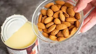 Beat almonds with condensed milk! This is the best I've tried! no baking