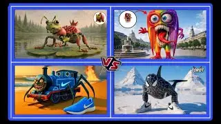 MONSTER BRAINROT VS SPIDER TRAIN VS RAINBOW MONSTER VS SHARK