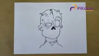 How to Draw a Zombie Head Easy step by step